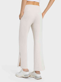 Thumbnail for Wide Leg Slit Sport Pants with Pockets