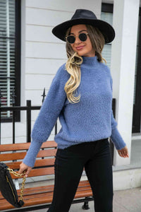 Thumbnail for Turtle Neck Long Sleeve Pullover Sweater
