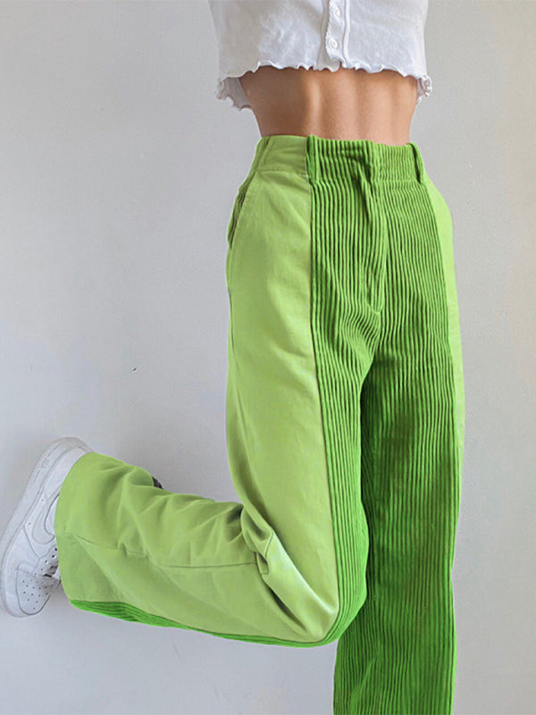 Solid Color Loose Casual Corduroy Pants