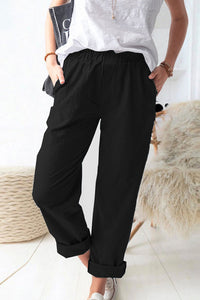 Thumbnail for Paperbag Waist Pull-On Pants with Pockets