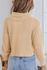 Waffle-Knit High Neck Top