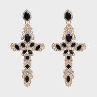 Thumbnail for Rhinestone Alloy Cross Earrings