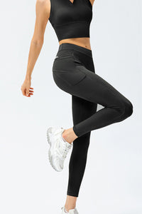 Thumbnail for Full Size Slim Fit High Waist Long Sports Pants with Pockets