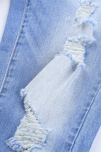 Thumbnail for Button Front Frayed Ankle Skinny Jeans