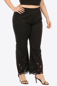 Thumbnail for Plus Size Openwork Elastic Waist Pants