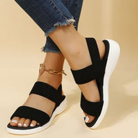 Thumbnail for Rubber Open Toe Low Heel Sandals