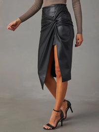 Thumbnail for Twist Detail High Waist Skirt