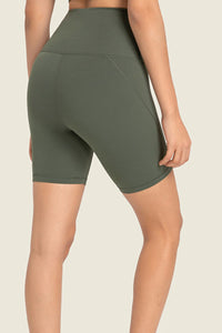 Thumbnail for Seamless High-Rise Wide Waistband Biker Shorts