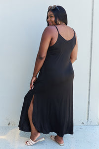 Thumbnail for Ninexis Good Energy Full Size Cami Side Slit Maxi Dress in Black