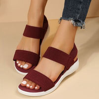 Thumbnail for Rubber Open Toe Low Heel Sandals