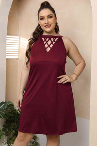Thumbnail for Plus Size Cutout Round Neck Sleeveless Dress