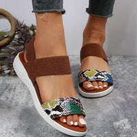 Thumbnail for PU Leather Open Toe Low Heel Sandals