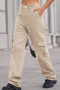 Thumbnail for Long Straight Leg Jeans with Pockets