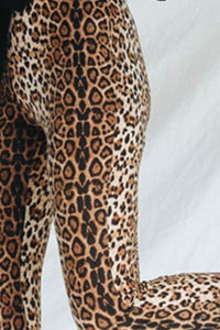 Thumbnail for Leopard Print Flare Leg Pants