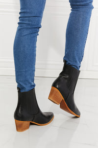 Thumbnail for MMShoes Love the Journey Stacked Heel Chelsea Boot in Black