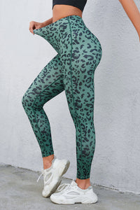 Thumbnail for Leopard Print Wide Waistband Leggings