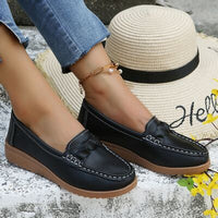 Thumbnail for Weave Wedge Heeled Loafers