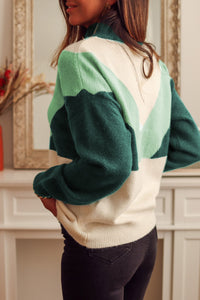 Thumbnail for Color Block Buttoned Sweater