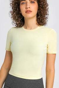 Thumbnail for Round Neck Short Sleeve Yoga Tee