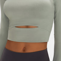 Thumbnail for Long Sleeve Cropped Top With Sports Strap