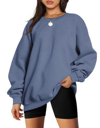 Thumbnail for Round Neck Casual Pullover Oversized Sweatshirt