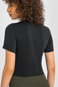 Thumbnail for Round Neck Short Sleeve Yoga Tee