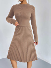 Thumbnail for Rib-Knit Sweater and Skirt Set