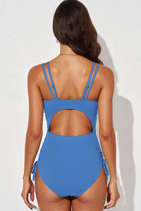 Thumbnail for Tied Cutout Plunge One-Piece Swimsuit