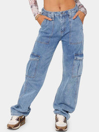 Thumbnail for Straight Jeans with Pockets