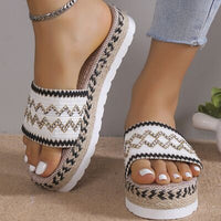 Thumbnail for Geometric Weave Platform Sandals