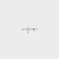 Thumbnail for Heart Shape Cross Inlaid Zircon Open Ring