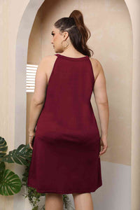 Thumbnail for Plus Size Cutout Round Neck Sleeveless Dress