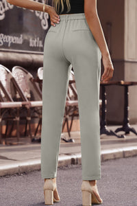 Thumbnail for Ankle-Length Straight Leg Pants with Pockets