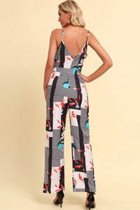 Thumbnail for Printed Spaghetti Strap Tied Jumpsuit