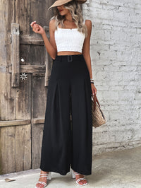 Thumbnail for Ruched High Waist Wide Leg Pants