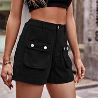 Thumbnail for Cuffed Denim Shorts with Pockets