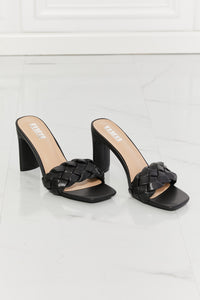 Thumbnail for MMShoes Top of the World Braided Block Heel Sandals in Black