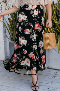 Thumbnail for Plus Size Floral High-Rise Skirt