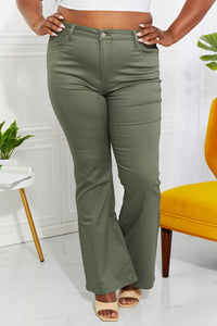 Thumbnail for Zenana Clementine Full Size High-Rise Bootcut Jeans in Olive