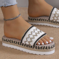 Thumbnail for Geometric Weave Platform Sandals