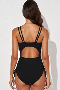 Thumbnail for Tied Cutout Plunge One-Piece Swimsuit