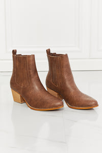 Thumbnail for MMShoes Love the Journey Stacked Heel Chelsea Boot in Chestnut