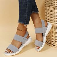 Thumbnail for Rubber Open Toe Low Heel Sandals