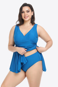Thumbnail for Plus Size Plunge Sleeveless Two-Piece Swimsuit