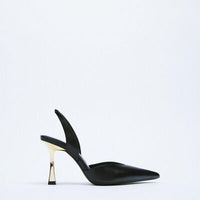Thumbnail for PU Leather Point Toe Stiletto Heel Pumps