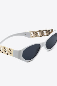 Thumbnail for Chain Detail Temple Cat Eye Sunglasses