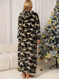 Thumbnail for Camouflage Hooded Teddy Night Dress