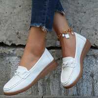 Thumbnail for Weave Wedge Heeled Loafers