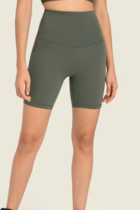 Thumbnail for Seamless High-Rise Wide Waistband Biker Shorts