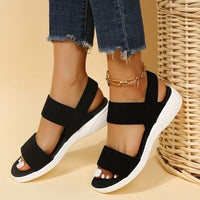 Thumbnail for Rubber Open Toe Low Heel Sandals